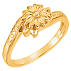 10k Yellow Gold Floral Love Waits Purity Ring
