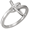14kt White Gold Purity Ring with Abstract Cross