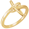 14kt Yellow Gold Chastity Ring with Abstract Cross