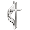 14kt White Gold Methodist Cross Lapel Pin