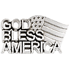 God Bless America Lapel Pin 14k White Gold