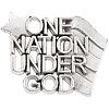 One Nation Under God Lapel Pin 14k White Gold