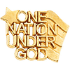 10k Yellow Gold One Nation Under God Lapel Pin