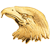 14k Yellow Gold Eagle Lapel Pin 11.5x26mm