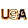 14k Gold Enameled USA Lapel Pin