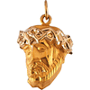 14kt Yellow Gold 3/4in Face of Jesus Pendant