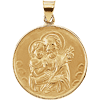 18kt Yellow Gold 1in Round St. Joseph Medal