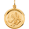 14kt Yellow Gold Round Ridged St. Christopher Medal