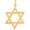 14kt Yellow Gold Textured Star of David Pendant 5/8in