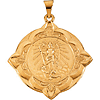 14kt Yellow Gold 1 1/4in Fancy St. Raphael Medal