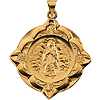 14k Yellow Gold Lady of Lourdes Medal 31mm