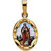 14kt Gold & Porcelain St. Jude Thaddeus Medal