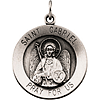 Sterling Silver 18.5mm St. Gabriel Medal & 18in Chain