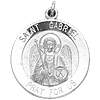 14kt White Gold 18mm St. Gabriel Medal