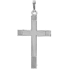 14k White Gold Cross with Lines