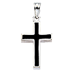 14kt White Gold Cross with Black Epoxy