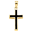 14k Yellow Gold Cross with Black Epoxy
