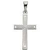 14k White Gold Cross with Double Outlines