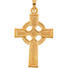 14kt Yellow Gold 7/8in Celtic Cross