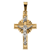 14k Yellow Gold Small Hollow Crucifix Pendant