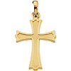 14kt Yellow Gold 7/8in Embossed Crusader Cross