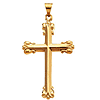 14kt Yellow Gold 1 3/8in Ornate Budded Cross