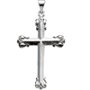 Sterling Silver 1 3/8in Budded Cross Pendant