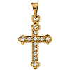 14kt Yellow Gold 5/8in Diamond Cross