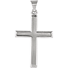 14kt White Gold 1in Beveled Cross