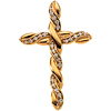 14kt Yellow Gold Large 1/4 ct Diamond Cross