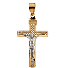 14kt Two Tone Gold Screen Crucifix