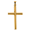 14kt Yellow Gold 1 1/4in Rounded Latin Cross Pendant