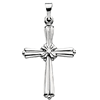 Platinum Floral Cross Pendant