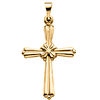 14kt Yellow Gold Floral Cross