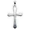 14kt White Gold 7/8in Beveled Passion Cross