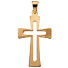 14kt Yellow Gold 1in Flat Cut Out Crusader Cross