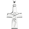 Sterling Silver 7/8in Tapered Crucifix Pendant
