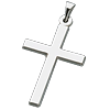 14kt White Gold 1in Smooth Flat Cross