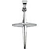 14kt White Gold 1in Pointed Passion Cross
