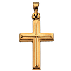 14k Yellow Gold Raised Latin Cross Pendant 17x12mm