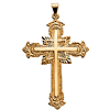 14kt Yellow Gold 1 3/4in Fancy Budded Cross