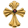 14KY Gold Cross with Ruby 24x18.75mm