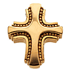 14k Yellow Gold Cross Pendant Slide with Beads 3/4in