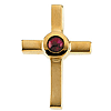 2/3in 14kt Gold Cross with Ruby