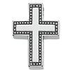 14k White Gold Beaded Cross Slide Pendant 3/4in