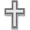 Sterling Silver 3/4in Beaded Cross Slide Pendant