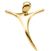 14kt Yellow Gold 1 5/8in Abstract Crucifix