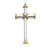 14k Two-tone Gold 2in Wrapped Rope Cross Pendant