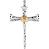 14k Two-tone Gold Nail Cross 2in