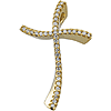 14k Yellow Gold 2/5 CT TW Diamond Cross 33.75x21.75mm